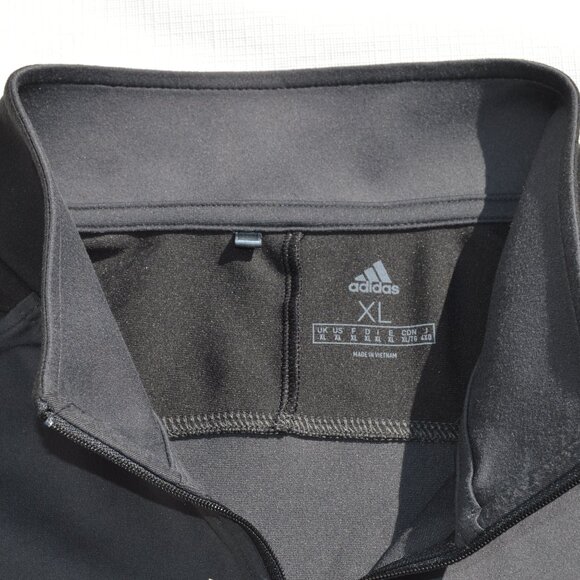 Adidas 3-Stripes Core 1/4 Zip Men's Sweatshirt - Carbon/Black Size XL (New) - Picture 4 of 11